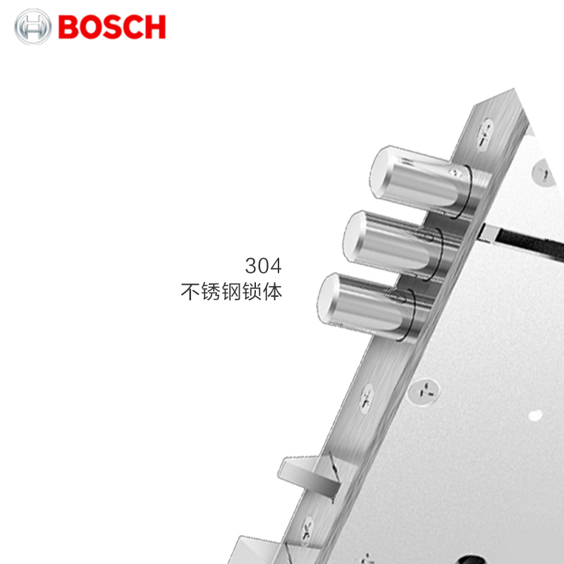 博世 （BOSCH）指纹锁 智能家居家用防盗门密码磁卡锁 智能门锁电子锁 FU550 墨岩黑