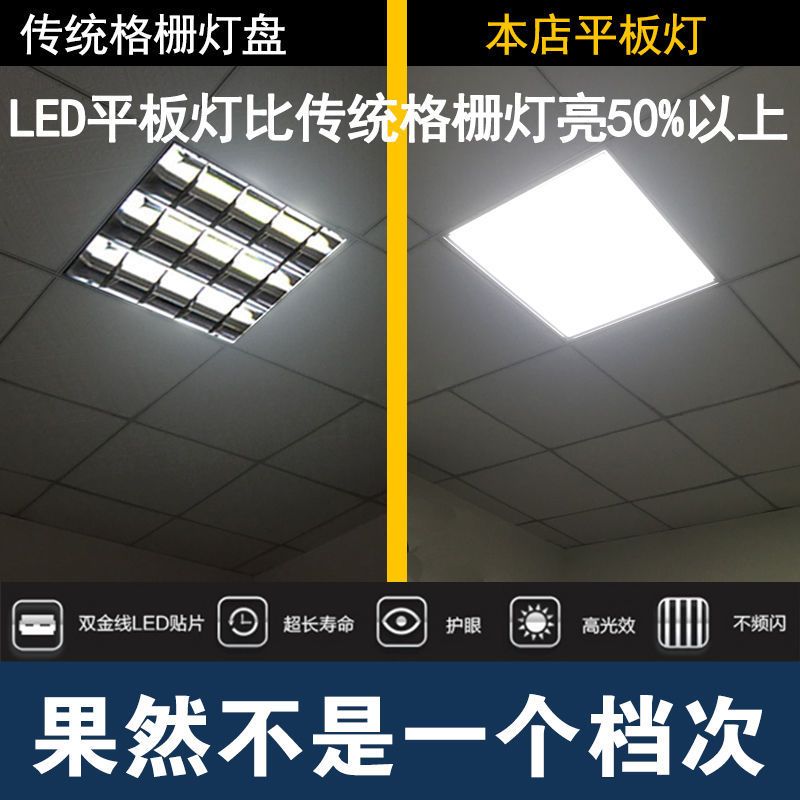 三雄筑家集成吊顶600x600LED平板灯60x60矿棉板铝扣石膏板工程灯 超亮600×600白光28W单驱动