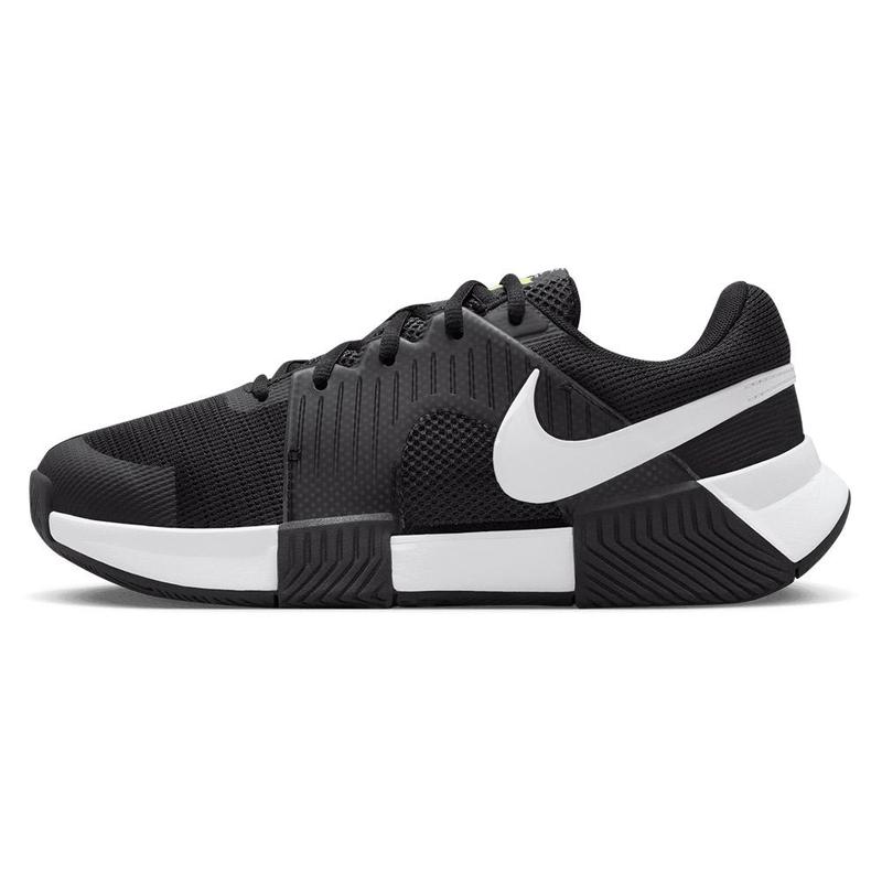 Nike女款网球鞋网面透气缓震专业硬地白黑跑步训练鞋高清大图
