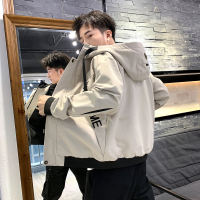 富贵鸟（FUGUINIAO）男士夹克2019春秋新品连帽帅气男装上衣服韩版潮流休闲工装外套男