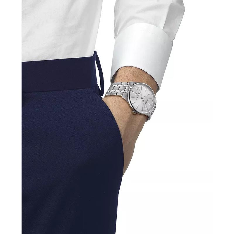 天梭(TISSOT)瑞士自动机械表经典设计防水不锈钢腕表女款39毫米高清大图