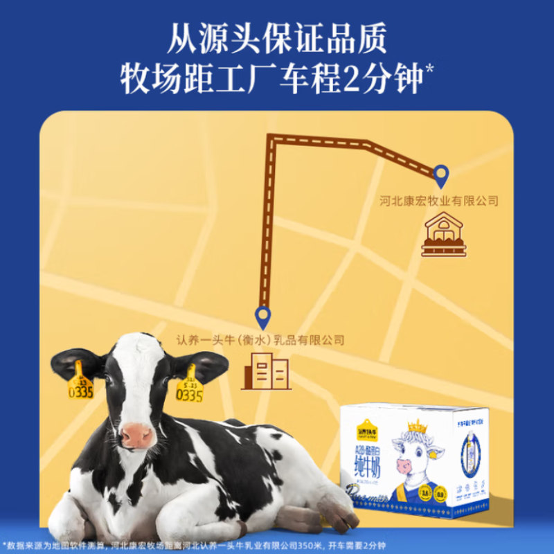 认养一头牛3.6g乳蛋白纯牛奶250ml*10盒高清大图