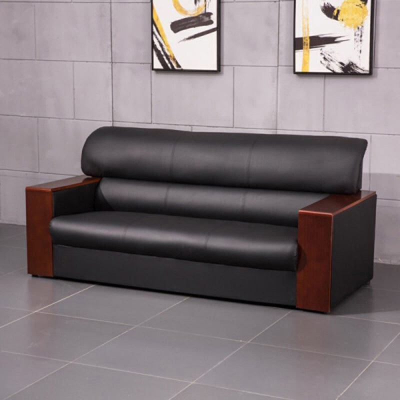 国景办公商务接待简约家具皮艺三人沙发1900x850x900单位个