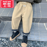 可莉允男童加绒裤子秋冬2022新款儿童冬装休闲裤冬季加厚一体绒保暖长裤保暖裤