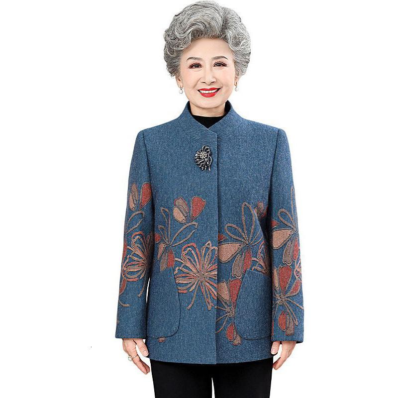 秋季奶奶装外套时尚新款秋冬老年女装70岁老太太毛呢大衣大码女款_573高清大图