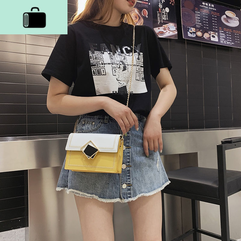 简约质感洋气小包包女2020新款潮韩版斜挎包时尚链条单肩包小方包NEW LAKE女士单肩包