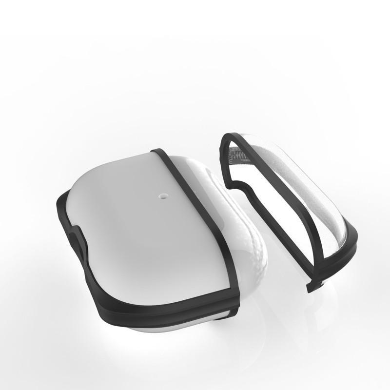 透明Airpods pro保护套磨砂苹果耳机保护套airpods三代硬壳送挂钩 黑色