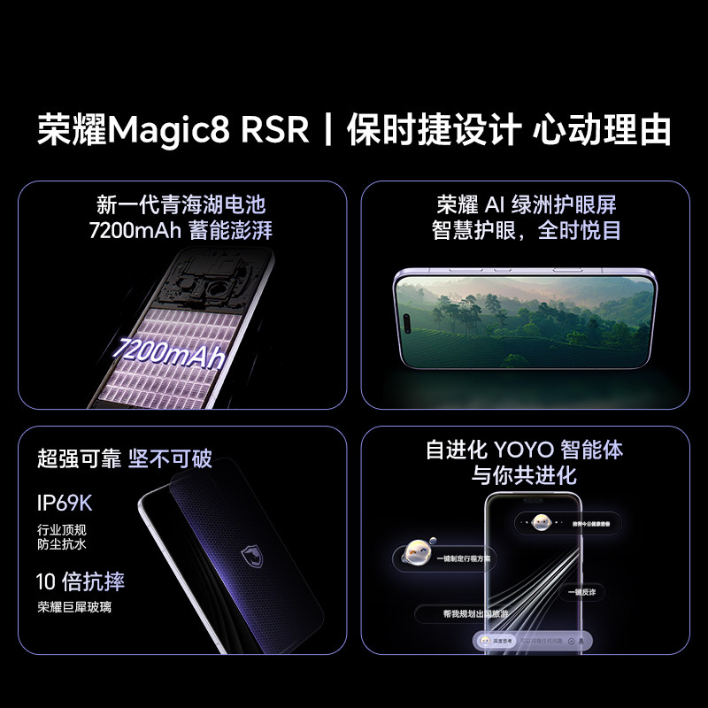 荣耀Magic8 RSR 保时捷设计 16+512 板岩灰 2亿超夜神长焦 第五代骁龙8至尊版 荣耀鸿燕通信 5G AI手机高清大图