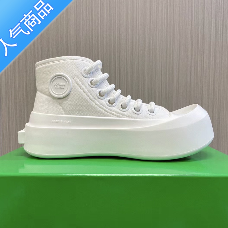 SUNTEK2023新款大头米奇鞋休闲BA.BV帆布鞋厚底高帮鞋男女情侣夏小白鞋 白色 34