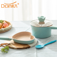 迪迪尼卡(Didinika)宝宝辅食锅婴儿奶锅小锅平底汤锅麦饭石不粘锅煮泡面热牛奶锅