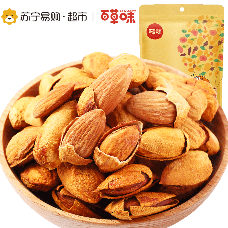 百草味 坚果 巴旦木100g袋装(休闲零食)