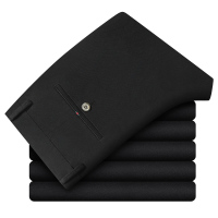 老爺車(LAOYECHE)秋冬季款男士商务休闲裤休闲直筒裤中高腰宽松男裤子休闲裤男 老爷车6703黑色 38(2尺95)