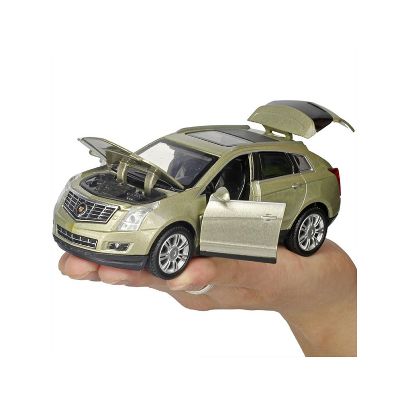 彩珀凯迪拉克srx1:32合金小汽车模型声光回力可开儿童礼品玩具 [香槟