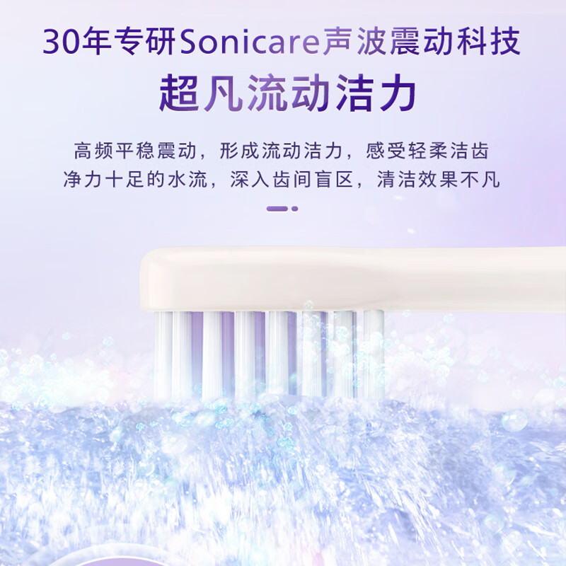 飞利浦(PHILIPS)HX2411 电动牙刷 3种模式 全新柔韧SPA刷头 (单位:台)紫色高清大图