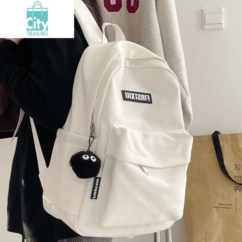 书包女初中生2024新款大学生背包高颜值可爱高中生防水帆布双肩包