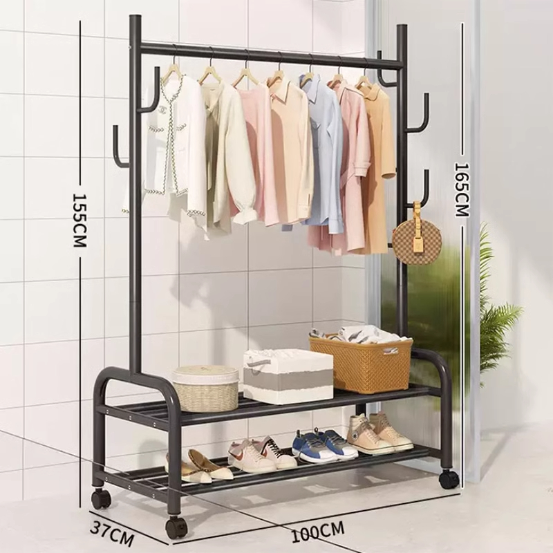 悦兴诚衣帽架 双层100*37*165cm个高清大图