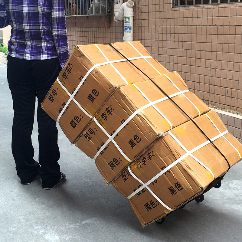 家用拉货推车行李车购物车 折叠买菜手拉车 便携拉杆车载重小拖车 加强款