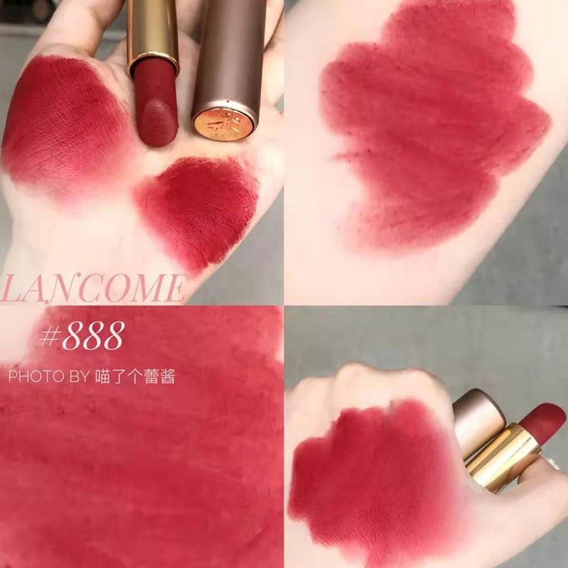 兰蔻Lancome 菁纯丝绒哑光滋润唇膏 粉金管-哑光#888 小野莓高清大图