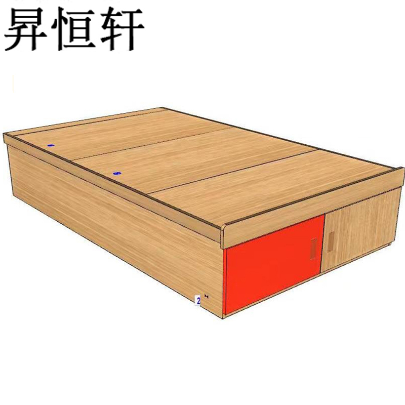 昇恒轩 单人床含床头灯(2000*1200*420mm)高清大图