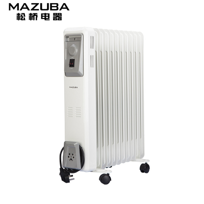 松桥(MAZUBA)取暖器 电暖器11片3档油汀MO-MN1102Z 带加湿功能 送晾衣架