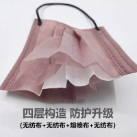 吉祥宝贝莫兰迪彩色口罩一次性四层防护新款潮流彩色独立包装款