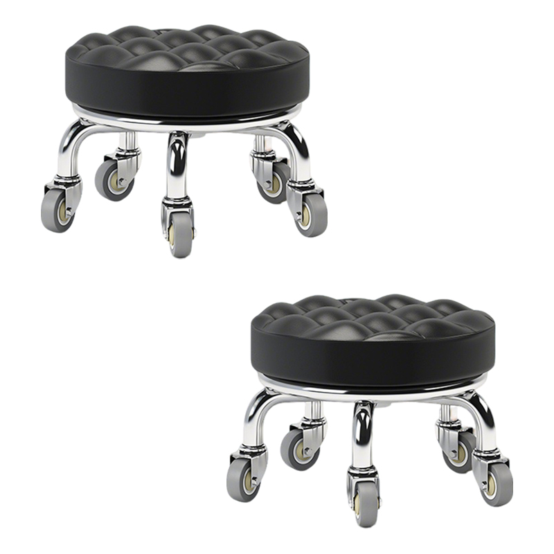 先围 静音滑轮矮凳 40*22cm-面包黑 个高清大图