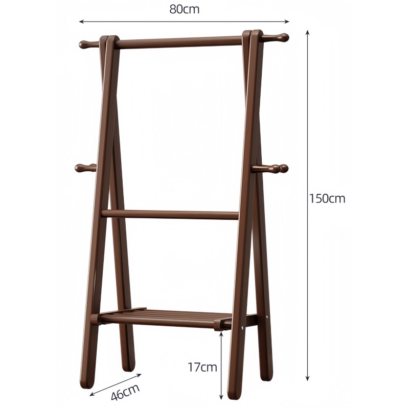 晨磊实木衣帽架80*46*150cm/个高清大图