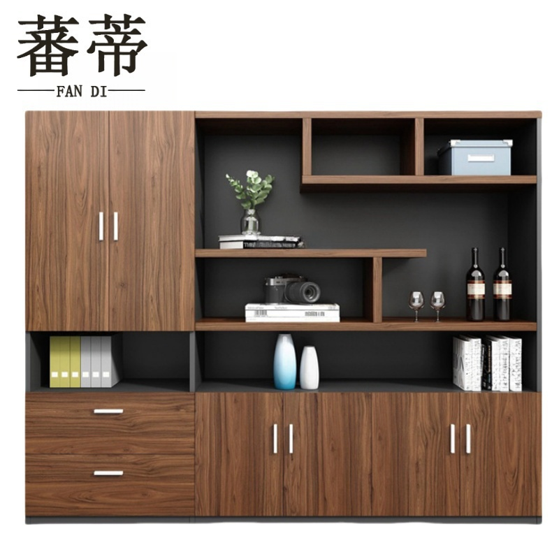 蕃蒂木质书柜六门台