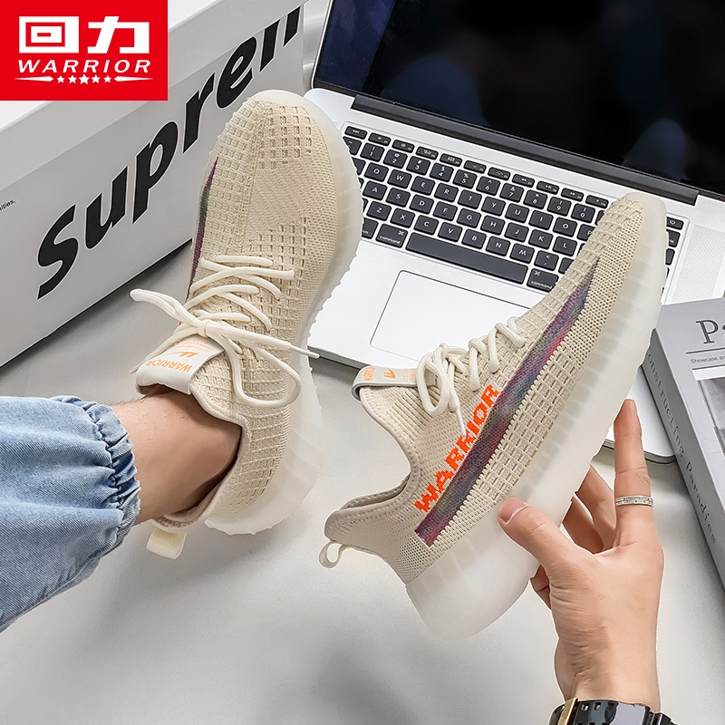 回力warrior椰子男鞋新款夏季透气潮网面休闲春男士运动飞织跑步鞋