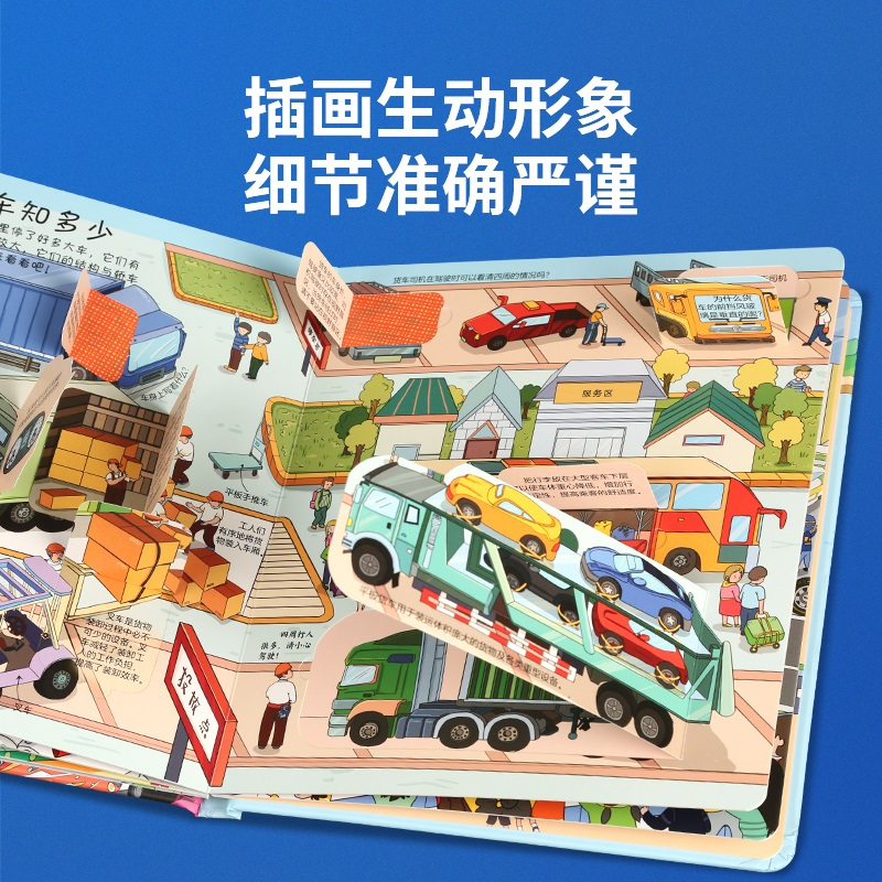 小眼睛看大世界翻翻书:揭秘汽车 [正版]揭秘汽车立体翻翻书 揭秘系列儿童3d立体书 3-6-10岁小学生少儿海洋动物生物