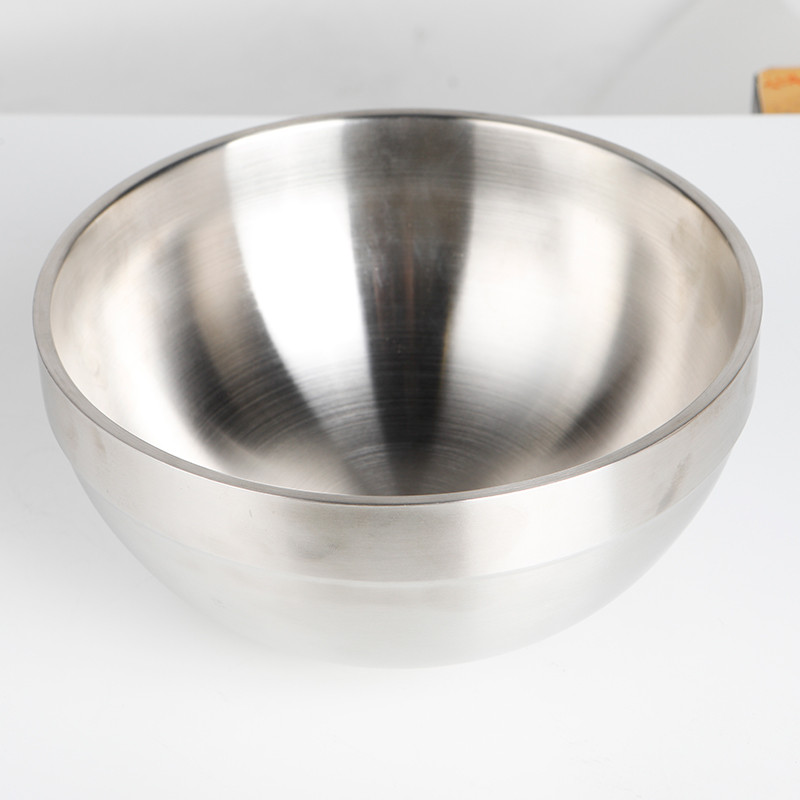 苏宁极物 304不锈钢沙拉碗家用双层隔热防烫儿童学生成人米饭碗小碗防摔食堂餐具高清大图