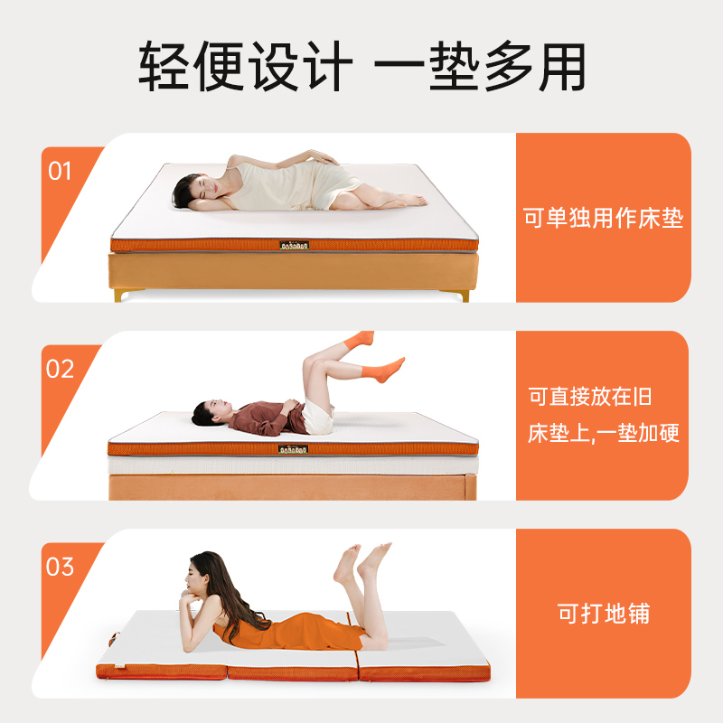 POKALEN双人可折叠床垫家用乳胶空气纤维折叠床垫打地铺高清大图