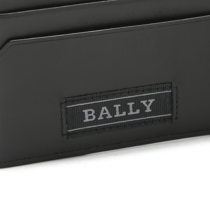 巴利bally男士皮质织物短款钱包钱夹黑色红白条纹bimanhp