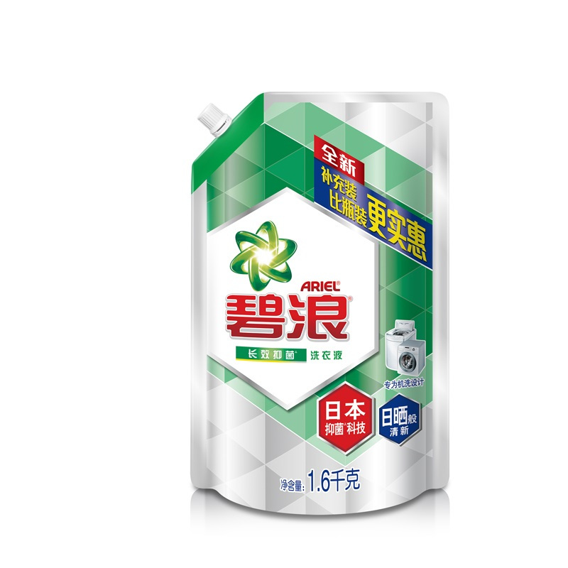 碧浪洗衣液日本抑菌日晒般清新1.6千克袋装 6袋/箱 单位:箱