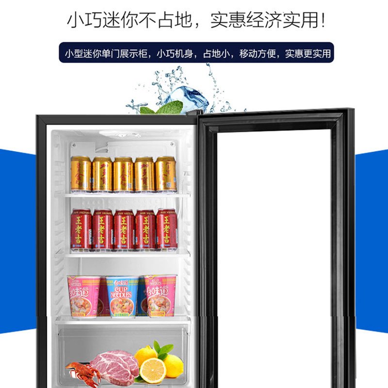 乐创 (lecon)110升留样柜小型食品冷藏台式单门饮料保鲜展示柜冷藏柜酒店小冰箱 LC-SC-110