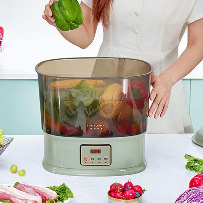 生活元素果蔬机10L大容量操作简单净化除菌清洗方便橄榄绿Y1高清大图
