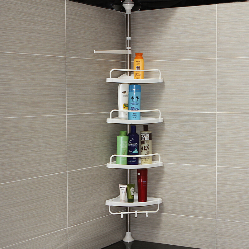 浴室转角置物架免打孔不锈钢卫生间厕所落地三角收纳墙角架波迷娜