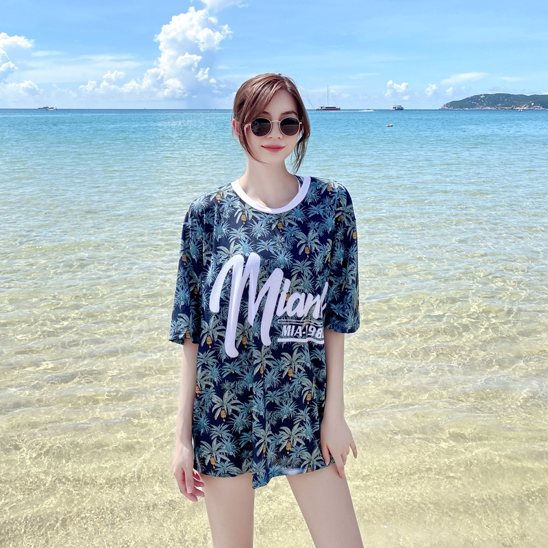 佑游泳衣女温泉分体三件套游泳衣可爱日系显瘦遮肚泳装