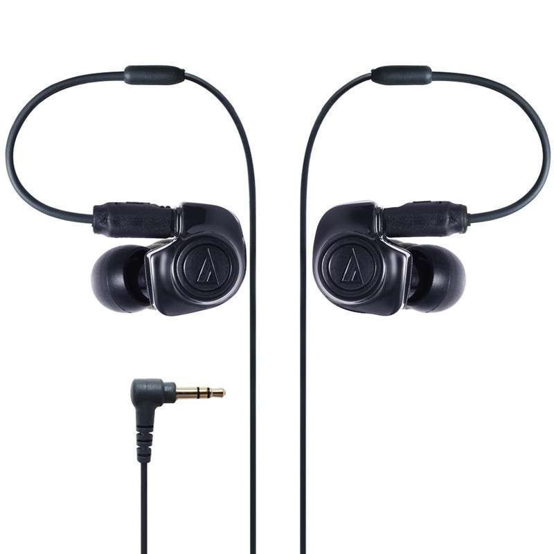铁三角(Audio-technica) ATH-IM50 BK 双动圈入耳耳机 黑色 运动挂耳式耳机