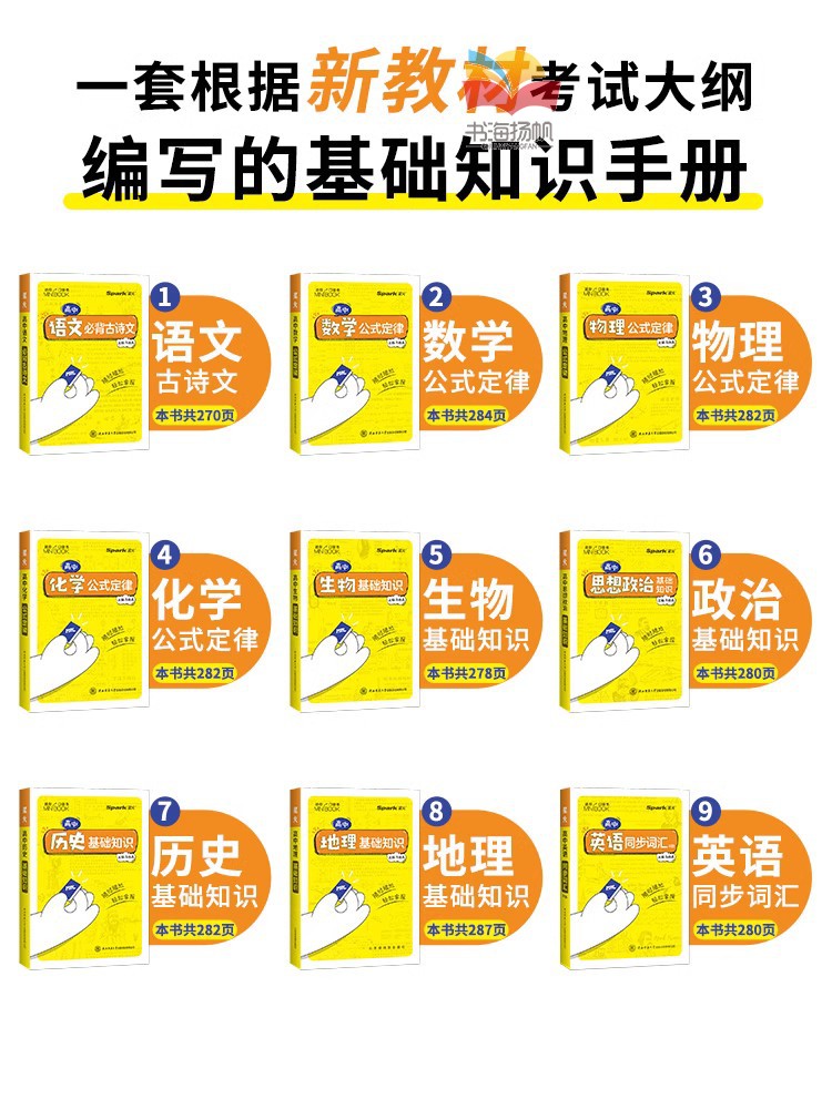 划算套装:全科9本 高中通用 [正版]2024迷你口袋书高中英语单词随身记minibook小书同步词汇3500词语法数学高清大图