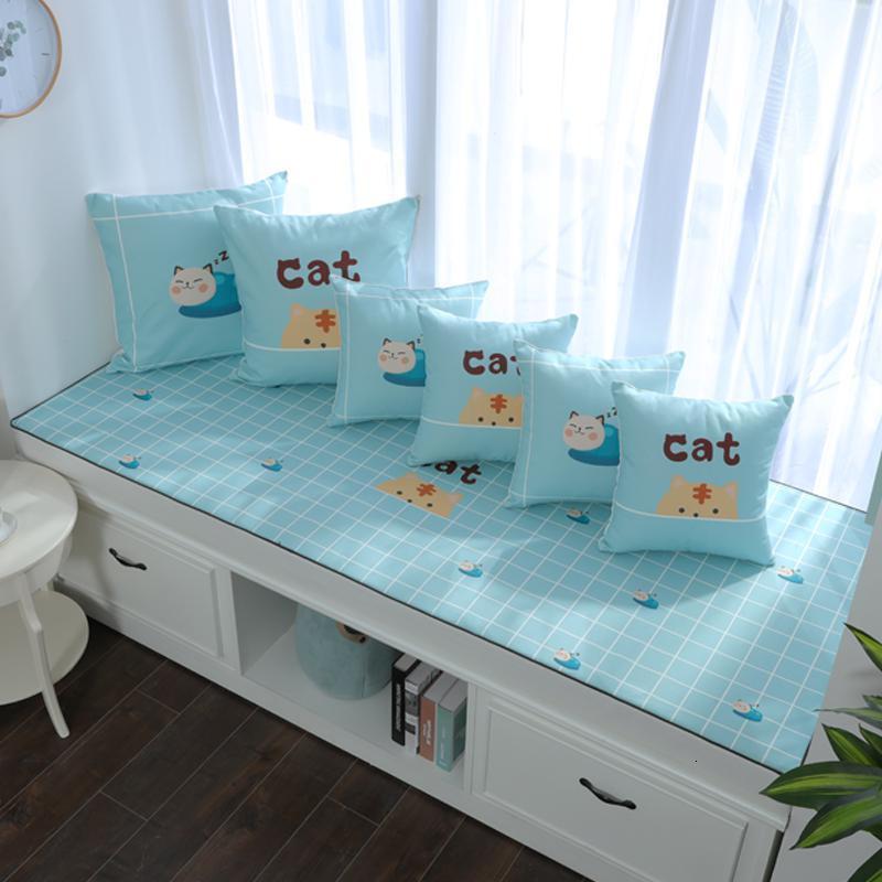 BONJEAN高密度海绵北欧飘窗垫窗台垫定做印花风沙发垫阳台榻榻米垫 猫王20cm飘窗垫