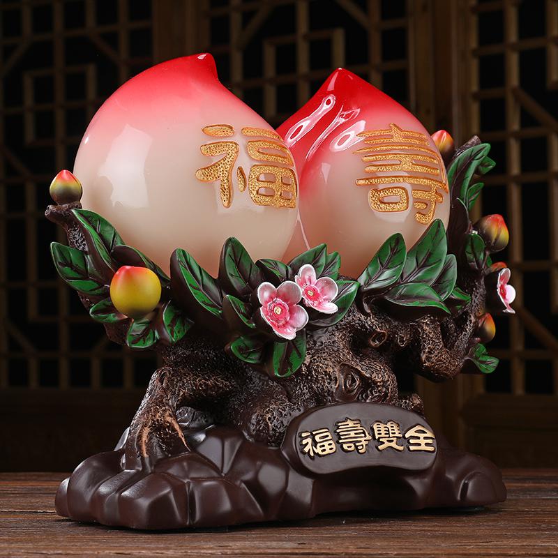 家柏饰(CORATED)寿桃摆件爷爷奶奶老年人长辈60岁80岁祝福贺寿生日客厅装饰品高清大图
