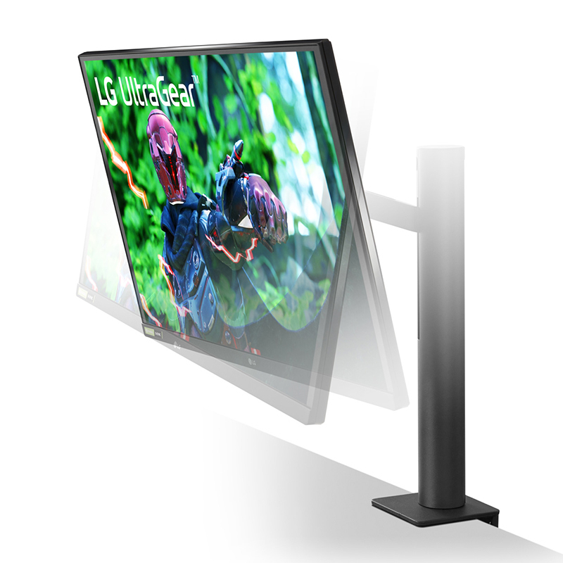 LG 27英寸 NanoIPS 兼G-Sync 144Hz 10.7亿色 Ergo ±280度人体工学旋转支架 设计师 小金刚 办公游戏 2K显示器 27GN880