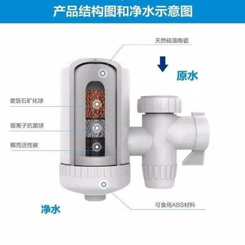 水龙头过滤器家用净水器厨房小型简易除氯净水机自来水滤水器滤芯 一支滤芯