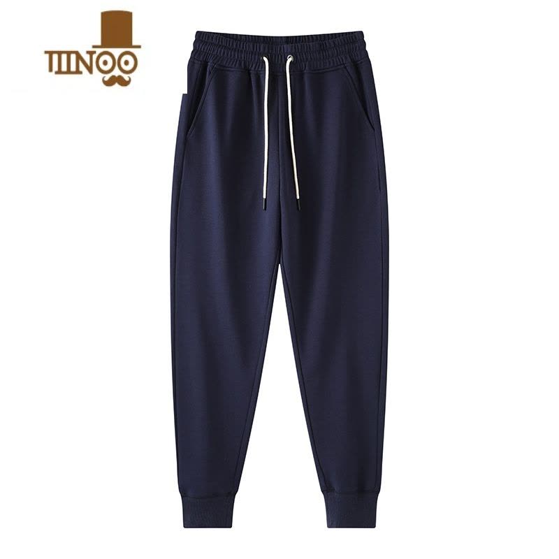 YANXU活性黑380G新款卫裤纯色宽松休闲运动裤男女大码棉裤图片