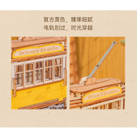 若态若来拼图立体3d模型成年木质拼装减压diy手工生日礼物玩具 文·艺—电车