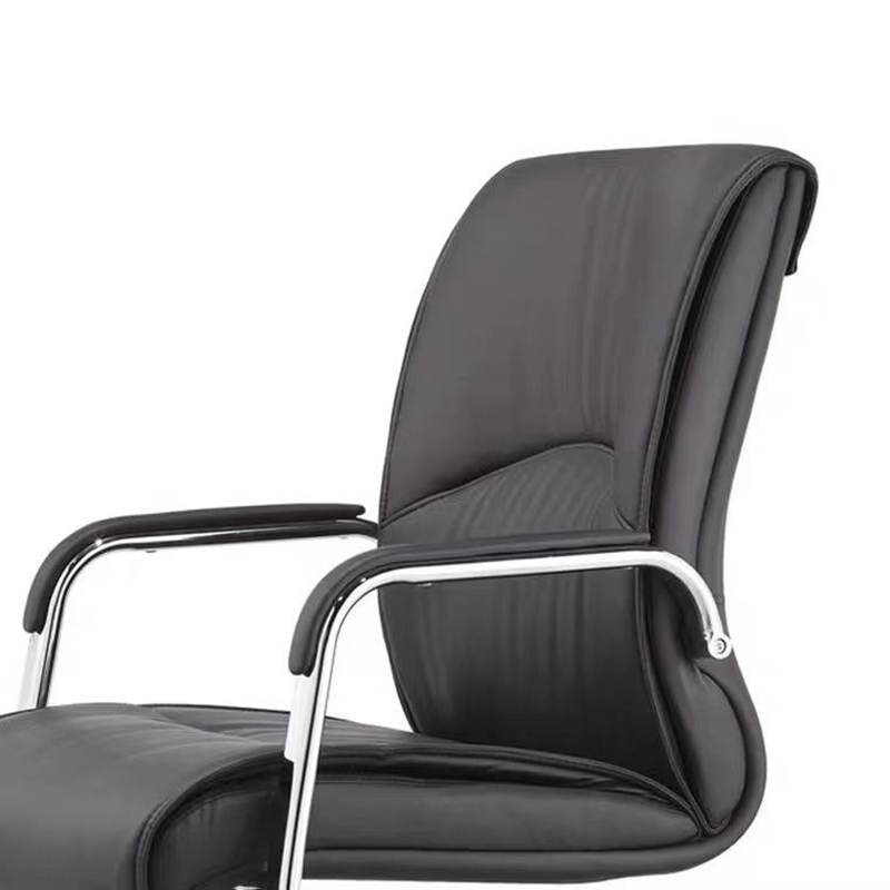 风雷动皮质靠背黑色弓形椅办公椅会议椅b款