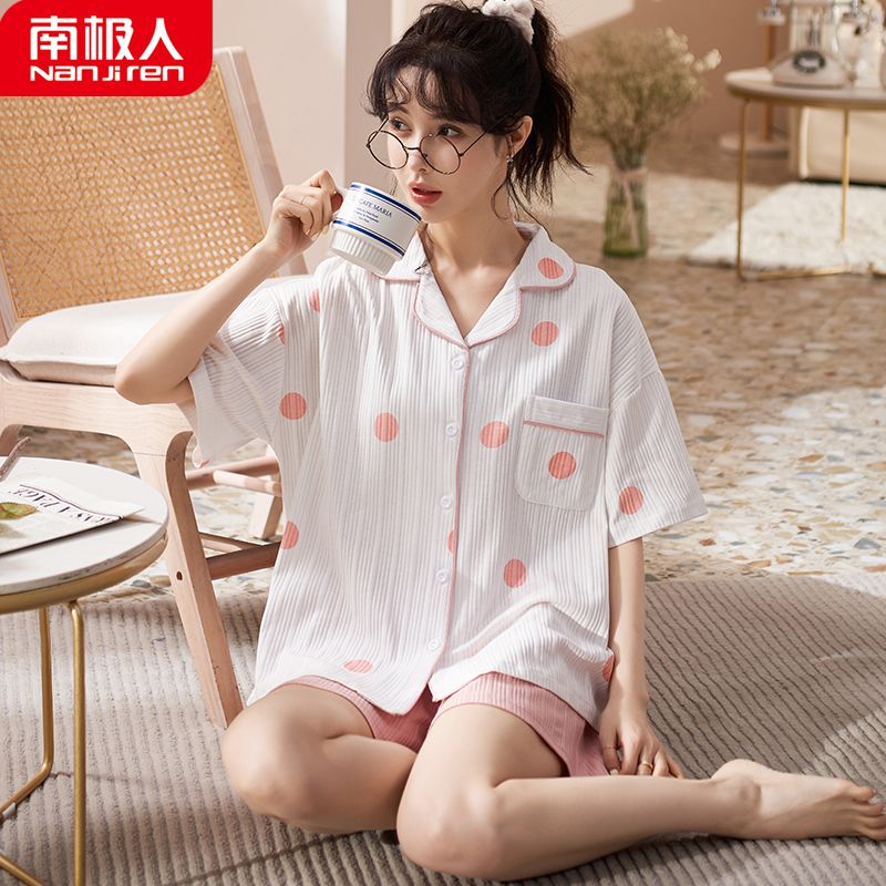 2023年新款睡衣女夏季薄款短袖春夏天可爱家居服两件套高清大图