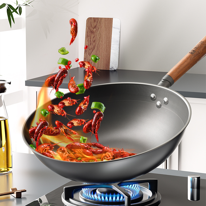康巴赫不粘铁锅家用无涂层熟铁炒菜锅燃气电磁炉通用官方正品新款高清大图