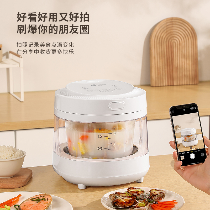 艾青春(AIYOUth) 玻璃无涂层家用电饭煲透明可视饭煲3L电炖锅电饭锅 AI-FB558高清大图